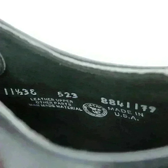 Vintage Imperial Executive Men's Black Leather Wingtip Union Made Shoes Size US - Picture 9 of 10